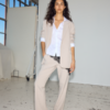 ICHI IHFAVA loose-fit blazer in Dove Melange met lange mouwen, reverskraag en klepzakken