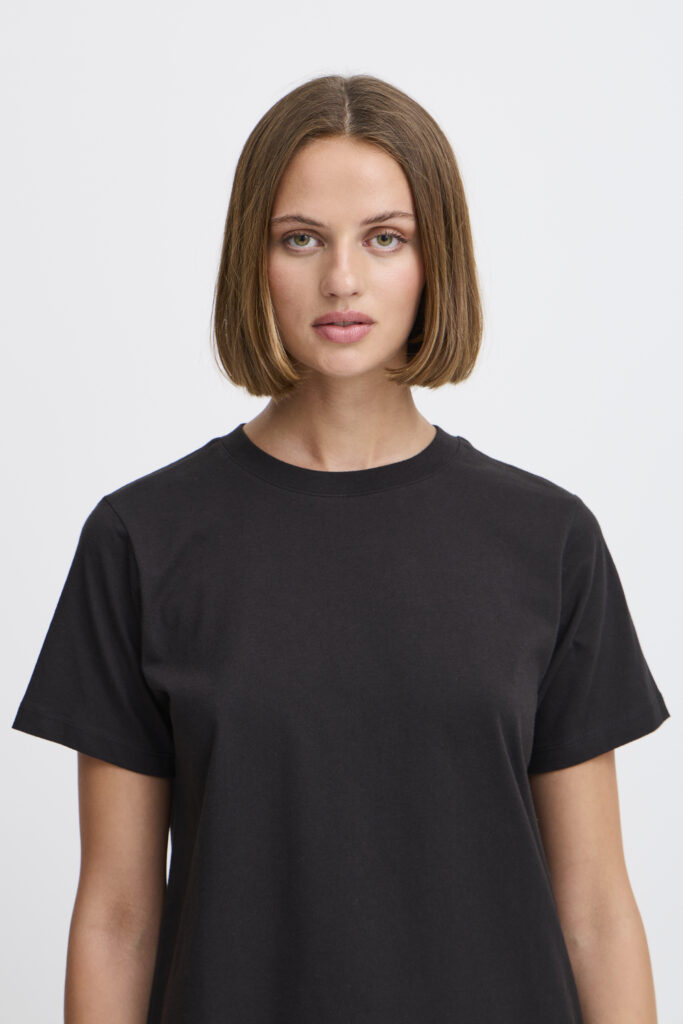 ICHI | IHPALMER Basic zwart T-shirt – losse fit van 100% katoen
