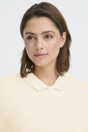 ICHI | IHDEMUE Cardigan – Gebreid overhemd met korte mouw | Birch