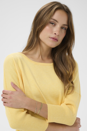 Saint Tropez | MilaSZ R-Neck Pullover - Lemon Drop Melange