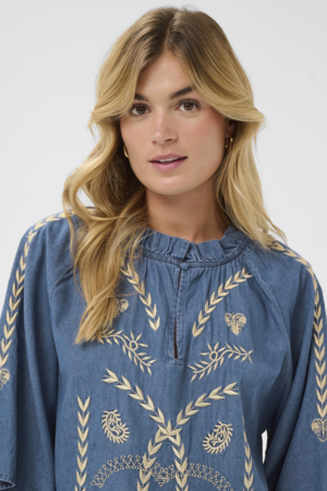 Saint Tropez | OnayaSZ Blouse – Medium Blue Denim
