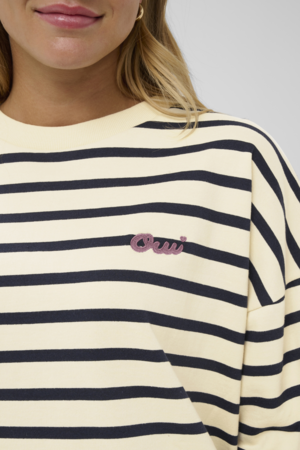Saint Tropez | OsiriaSZ Sweatshirt – Seedpearl Nightsky Stripe