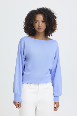 ICHI | IHLULS Boat Neck Trui – Powder Blue