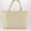 Georgie Shopper | Handgeweven neopreen tas met binnentas - Beige