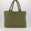 Georgie Shopper | Handgeweven neopreen tas met binnentas - Groen