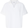 Witte ICHI Imana blouse met korte mouwen en loose fit van voren