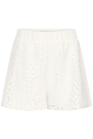 Witte kanten short met elastische tailleband ICHI Naima
