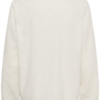 Crèmekleurige Saint Tropez blouse met broderie anglaise, lange mouwen en ruffle-detail aan de knoopsluiting.