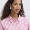 ICHI roze gestreepte blouse dames katoen co-ord set zomerse blouse
