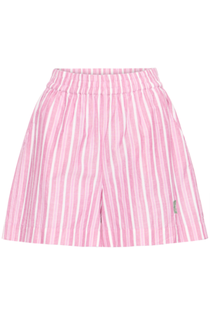 Roze wit gestreepte ICHI short met elastische taille