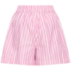 Roze wit gestreepte ICHI short met elastische taille