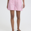 Roze wit gestreepte ICHI short met elastische taille