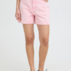 Roze ICHI denim short met hoge taille en casual fit