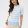 Saint Tropez Mila SS Pullover gestreept, gebreide dames top met ronde hals en korte mouwen.