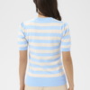 Saint Tropez Mila SS Pullover gestreept, gebreide dames top met ronde hals en korte mouwen.