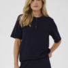 Gebreide polo dames korte mouw zachte knit