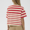 Gestreept dames T-shirt met korte mouwen en boxy pasvorm in een cropped model