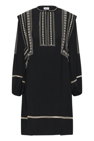 Saint Tropez jurk zwart borduursel dames viscose losse jurk boven knie