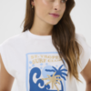 30515084_110601_350 Wit Saint Tropez T-shirt met Surf Club print en kapmouwen