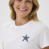 Wit Saint Tropez T-shirt met klein zeester detail op de borst