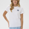 Wit Saint Tropez T-shirt met klein zeester detail op de borst