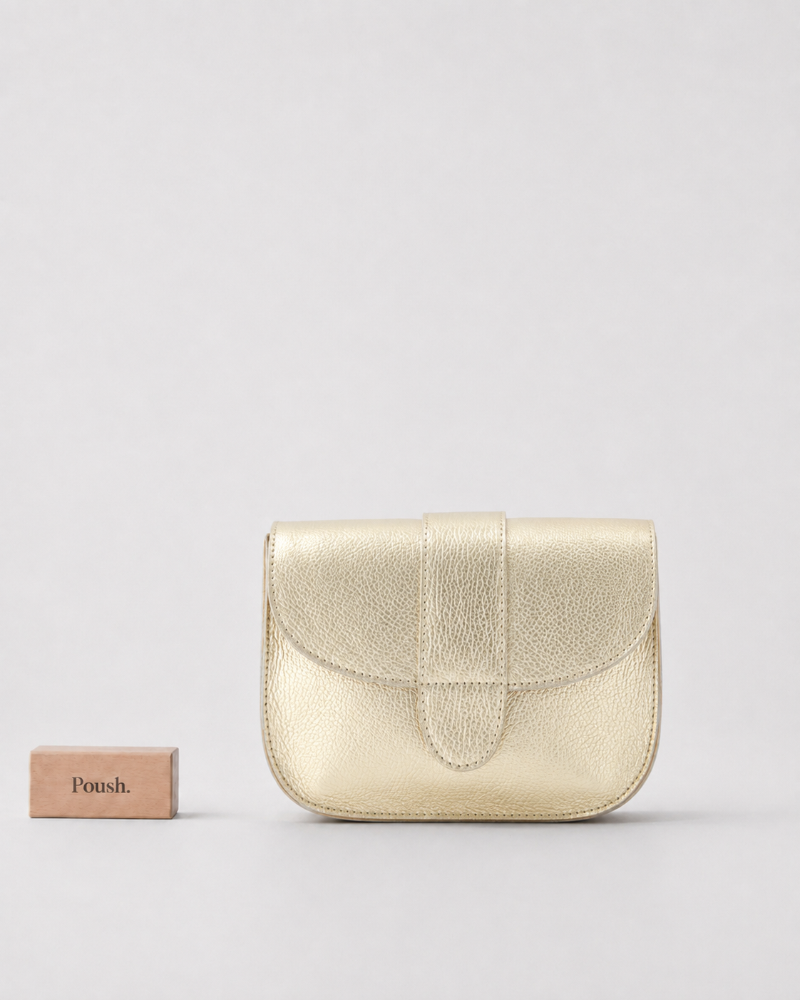 Maan | Leren Crossbody tas - Goud