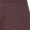 Bruine ICHI denim short met hoge taille en losse pasvorm. Detail van de zijkant.