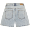 Lichtblauwe ICHI denim short met hoge taille en losse pasvorm in een zomerse look