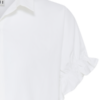 Witte ICHI IHSAMI blouse met ruffle mouwen en boxy pasvorm