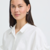 Witte ICHI IHSAMI blouse met ruffle mouwen en boxy pasvorm