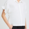 Witte ICHI IHSAMI blouse met ruffle mouwen en boxy pasvorm