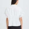 Witte ICHI IHSAMI blouse met ruffle mouwen en boxy pasvorm