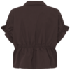 ICHI blouse met ruffle mouwen en boxy pasvorm in de kleur Chicory Coffee. Achterkant.