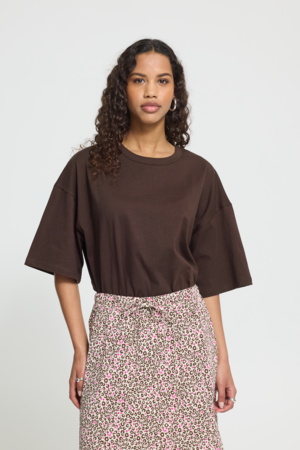 ICHI boxy T-shirt met oversized pasvorm. IHPalmer Extra Loose