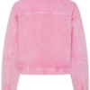Roze ICHI IHMIJALLA JA denim jack met cropped pasvorm. Achterkant.