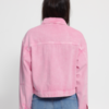 Roze ICHI IHMIJALLA JA denim jack met cropped pasvorm. Achterkant