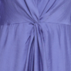 ICHI blauwe midi jurk dames V-hals taille detail zomerse jurk viscose