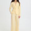 20125798_120713_400 Lichtgele wide leg broek van ICHI Kate met normale taille en comfortabele stretchkwaliteit.