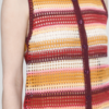 Gehaakte multicolor top van ICHI met strepen, knoopsluiting en mouwloos model in crochet look.