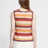 Gehaakte multicolor top van ICHI met strepen, knoopsluiting en mouwloos model in crochet look.