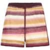 Gehaakte multicolor shorts van ICHI met elastische taille, kleurrijke strepen en comfortabele voering. Voorkant
