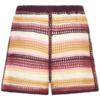 Gehaakte multicolor shorts van ICHI met elastische taille, kleurrijke strepen en comfortabele voering. Achterkant