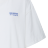 Wit oversized ICHI T-shirt van katoen met kleine Sun Kissed print op de borst en grote blauwe print op de achterkant.