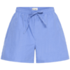 Lichtblauwe dames short van ICHI met elastische taille, trekkoord en losse pasvorm.