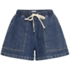 Denim ICHI short met elastische tailleband en trekkoord
