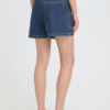 Denim ICHI short met elastische tailleband en trekkoord