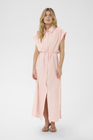 Saint Tropez | ElmikoSZ Maxi Shirtjurk – Blooming Dahlia Ice Stripe