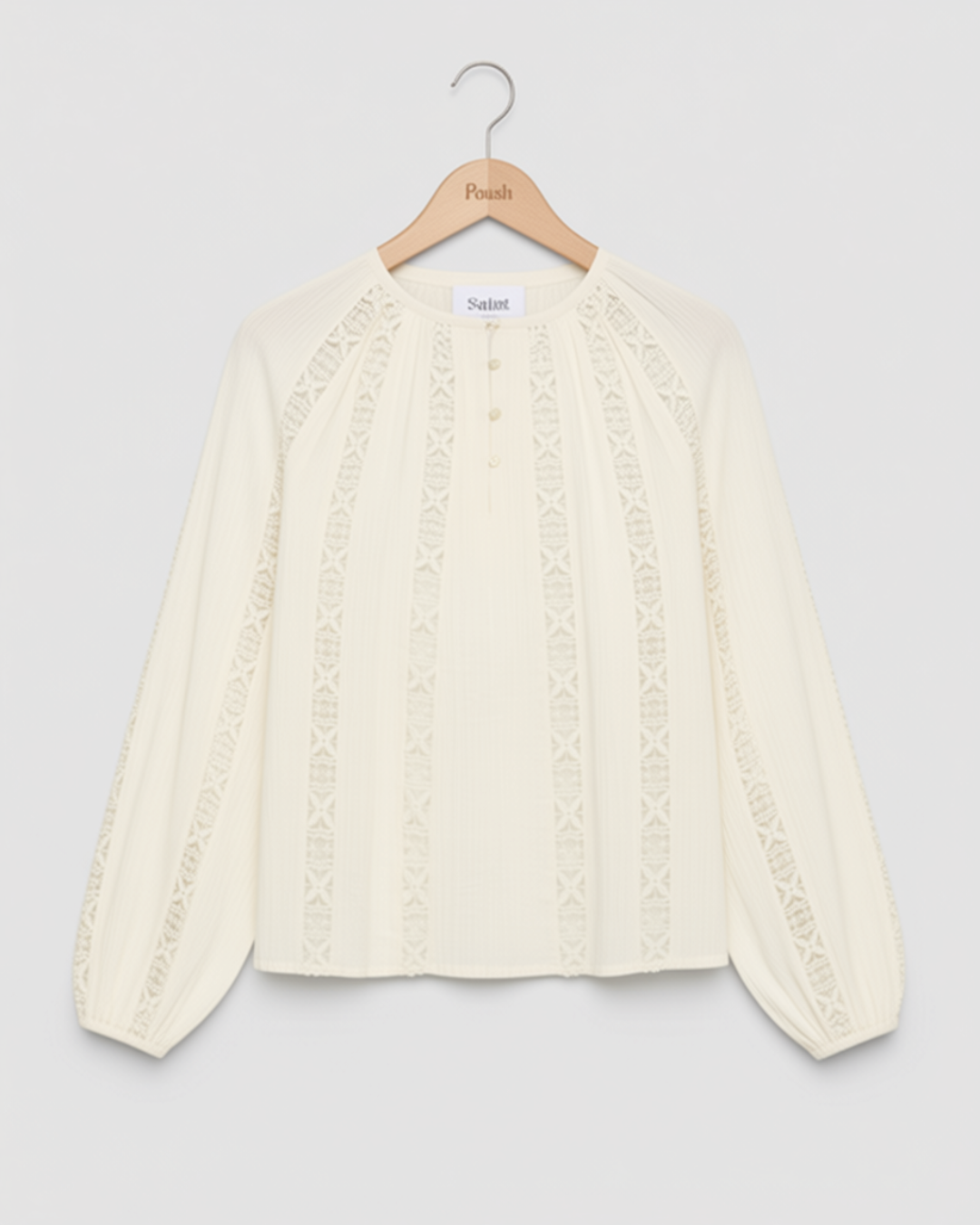 Saint Tropez | SkyaSZ Blouse | Katoenen blouse met kant