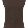 Donkerbruin Saint Tropez GennySZ Vest met ronde hals, aansluitende pasvorm en zichtbare middennaad.
