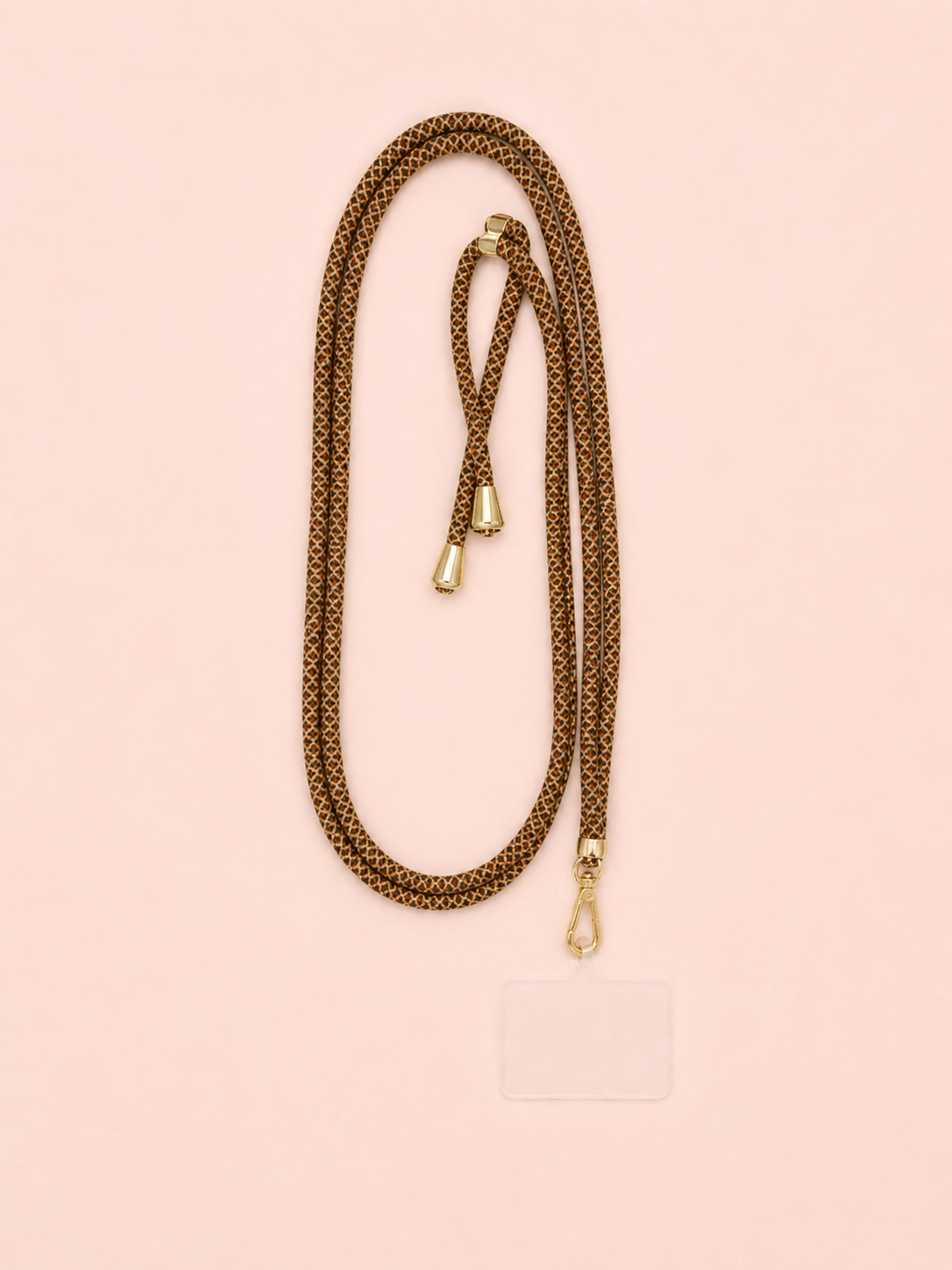 Telefoonkoord | Cognac & Zwart Print